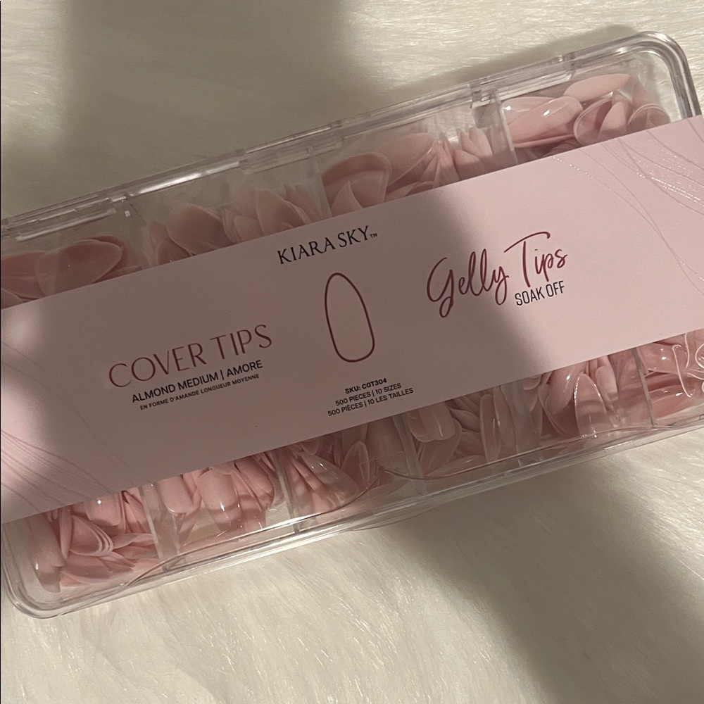 Kiara Sky Almond Medium Gelly Press-On Nails in Soft Pink